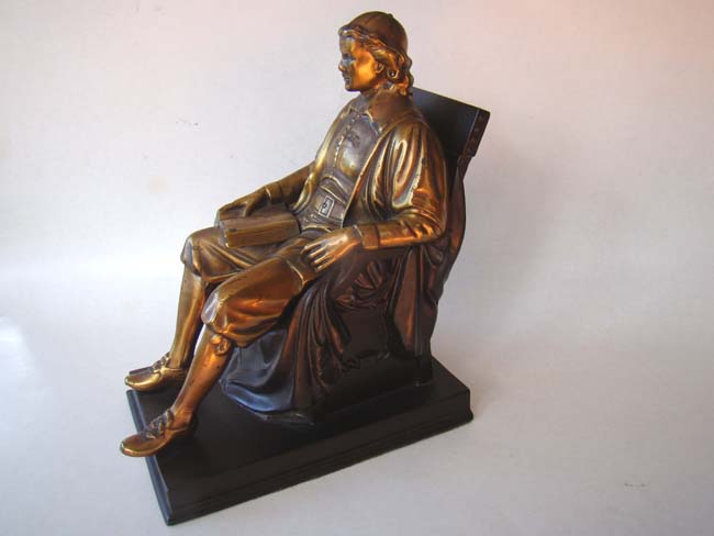 A pair of JOHN HARVARD bookends made by the Philadelphia Mfg. Co. circa 1960 — image 2